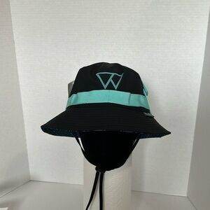 RAINBOX Waterproof bucket hat with drawstring black and teal green